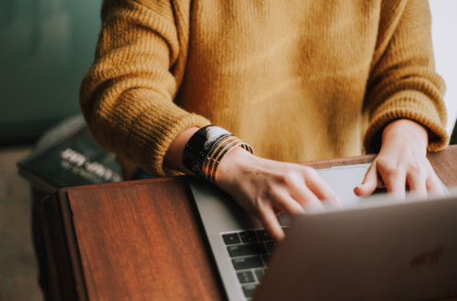 Woman working on computer